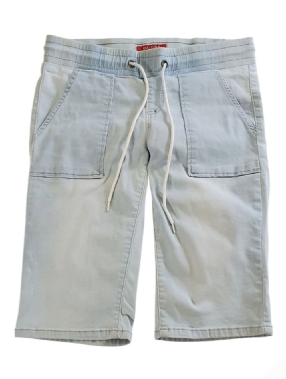 2299 * Guess Bermuda Pull On Jean Shorts Light Wash Denim Size Unknown